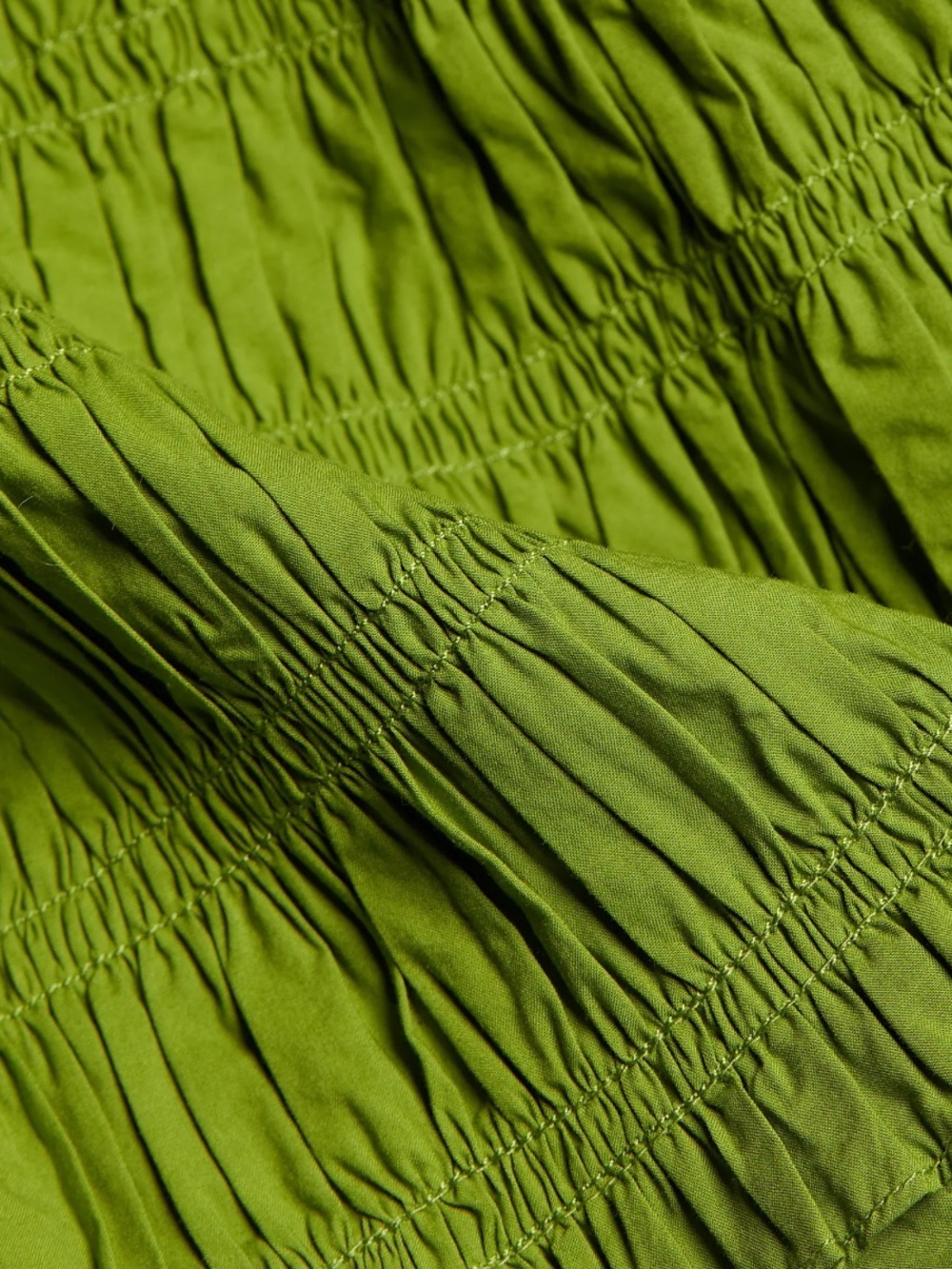 Doen Olive Green Smocked Midi Dress - Picture 9 of 12